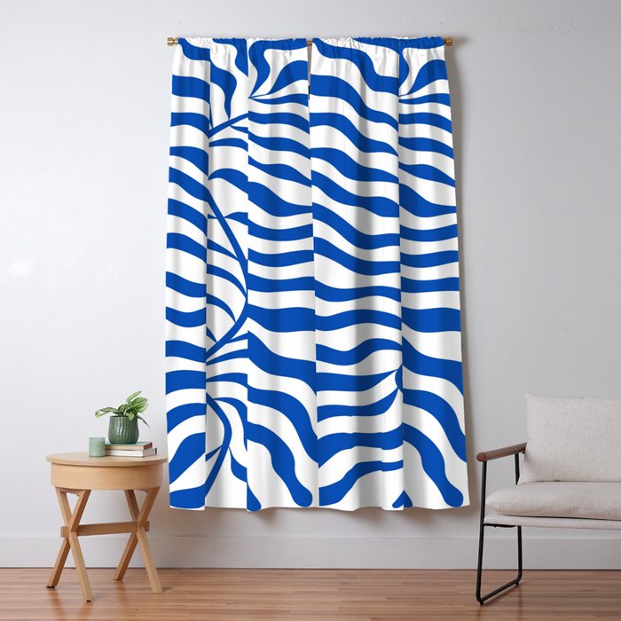 Henri Matisse Abstract Cobalt Leaf Art Window Curtain Gallery Image 5
