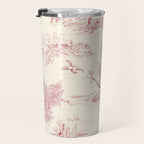 Toile de Jouy Vintage French Red Cream Pastoral Antique Art Print Travel Mug Gallery Image 3