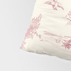 Toile de Jouy Vintage French Red Cream Pastoral Antique Art Print Pillow Sham Gallery Image 4