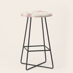 Toile de Jouy Vintage French Red Cream Pastoral Antique Art Print Stool Gallery Image 1