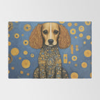 Gustav Klimt Style Dog in Blue and Gold Costume Rug Gallery Image 2