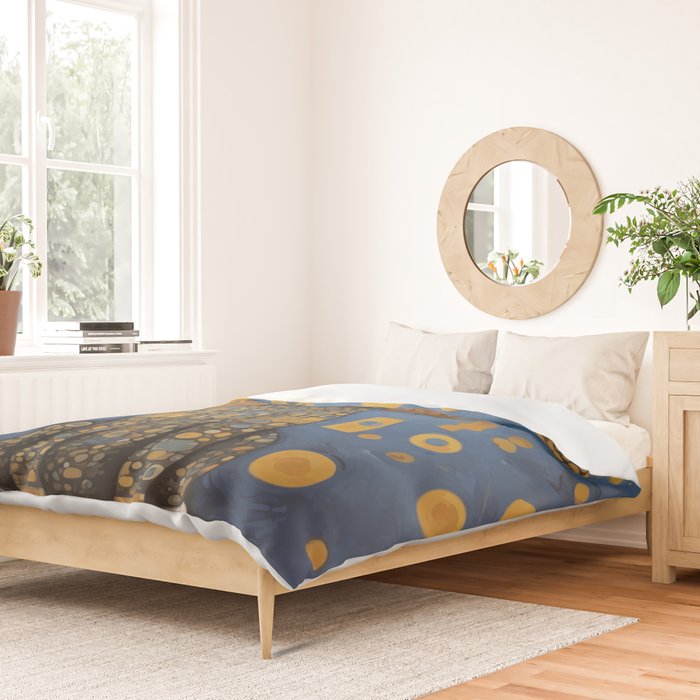 Gustav Klimt Style Dog in Blue and Gold Costume Duvet Cover Gallery Image 2