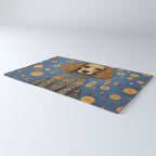 Gustav Klimt Style Dog in Blue and Gold Costume Rug Gallery Image 3