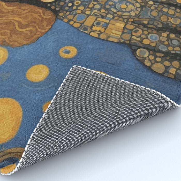 Gustav Klimt Style Dog in Blue and Gold Costume Rug Gallery Image 4