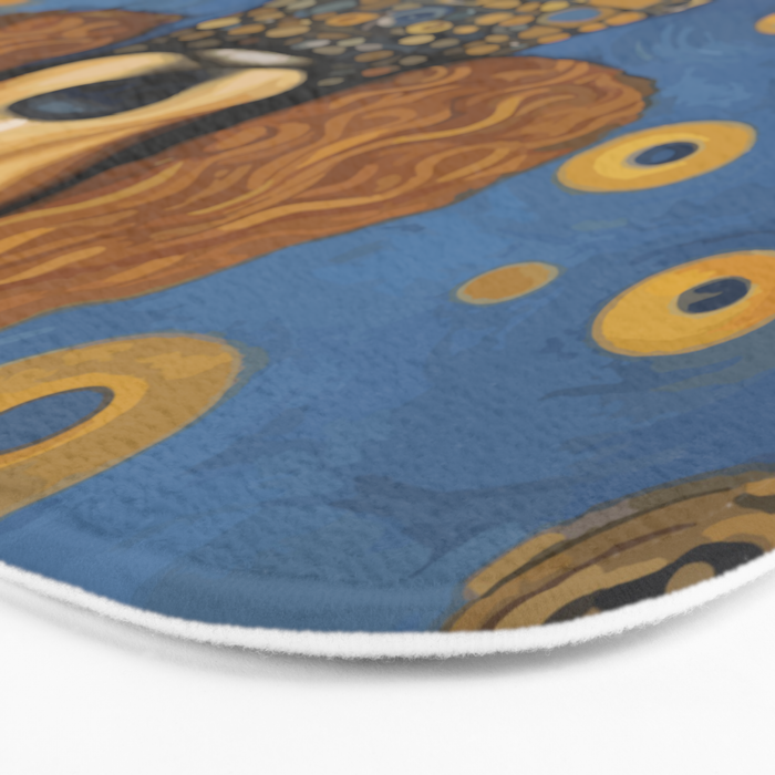Gustav Klimt Style Dog in Blue and Gold Costume Bath Mat Gallery Image 3
