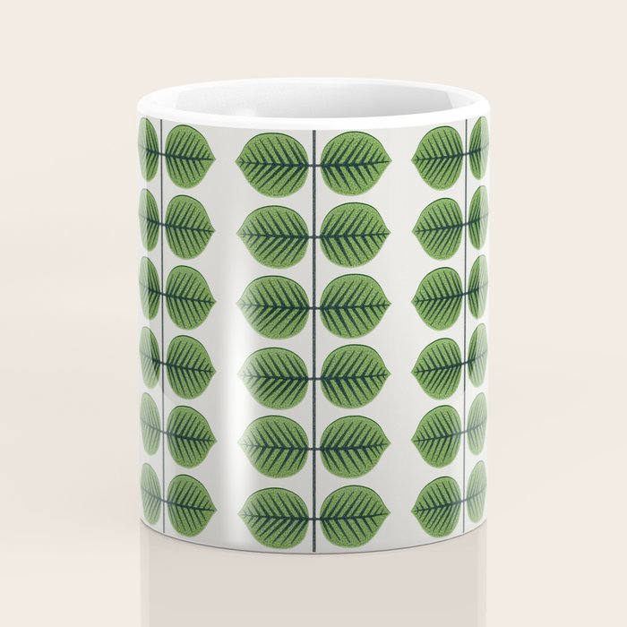 Green Leaves - Vintage Midcentury Modern Botanical Pattern Coffee Mug Gallery Image 4