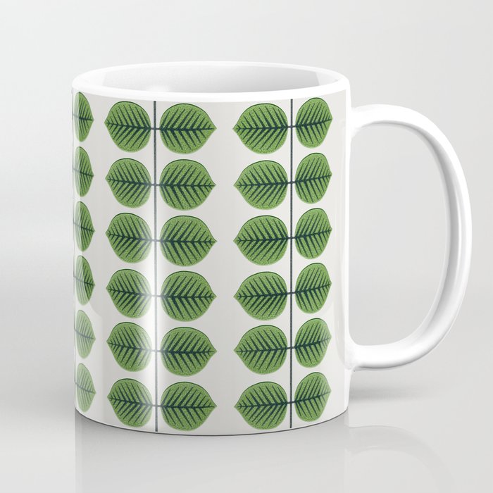 Green Leaves - Vintage Midcentury Modern Botanical Pattern Coffee Mug Gallery Image 1