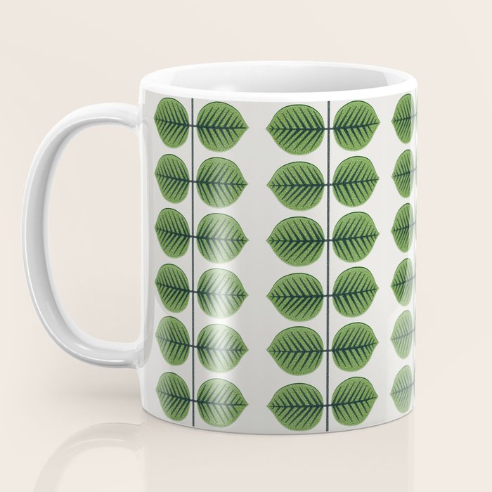 Green Leaves - Vintage Midcentury Modern Botanical Pattern Coffee Mug Gallery Image 3