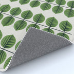 Green Leaves - Vintage Midcentury Modern Botanical Pattern Rug Gallery Image 4