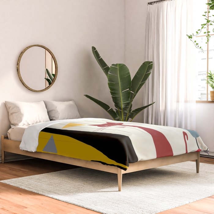 Mid-Century Modern Art Cats Comforter Gallery Image 2