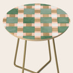 Retro plaid checks geometry Green Ocre Side Table Gallery Image 2