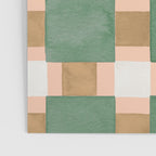 Retro plaid checks geometry Green Ocre Poster Gallery Image 3