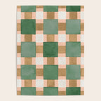 Retro plaid checks geometry Green Ocre Poster Gallery Image 4
