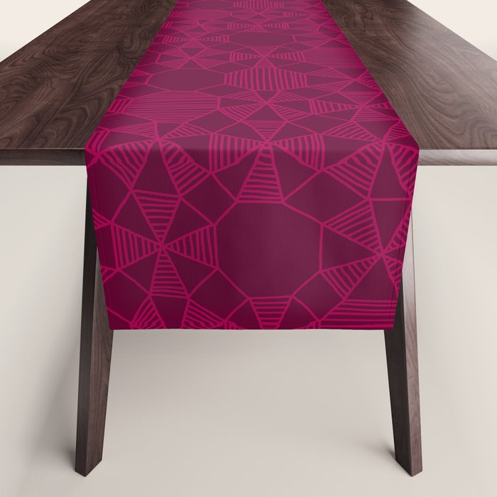 Abstract Minimalism in Raspberry Table Runner Gallery Image 1