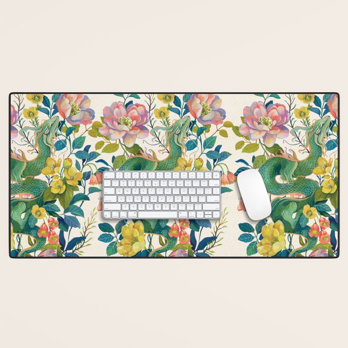Floral Dragon Desk Mat Gallery Image 1