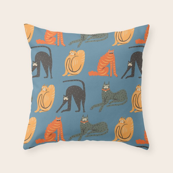 Badass gang cats Throw Pillow Gallery Image 6