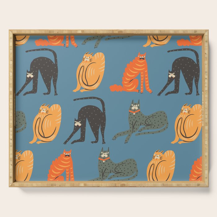 Badass gang cats Serving Tray Gallery Image 1