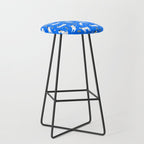 Playful Dogs Pattern Cobalt Blue Stool Gallery Image 1