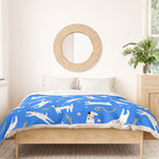 Playful Dogs Pattern Cobalt Blue Duvet Cover Gallery Image 3
