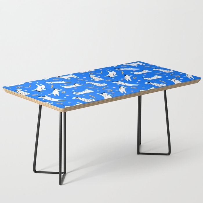 Playful Dogs Pattern Cobalt Blue Coffee Table Gallery Image 1
