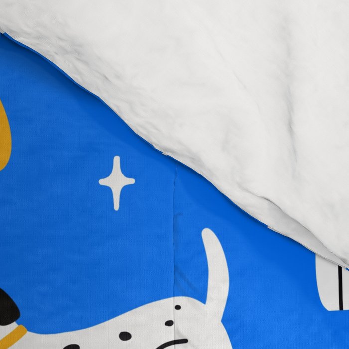 Playful Dogs Pattern Cobalt Blue Comforter Gallery Image 4