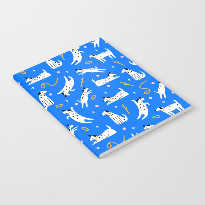 Playful Dogs Pattern Cobalt Blue Notebook Gallery Image 2