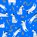 Playful Dogs Pattern Cobalt Blue Coffee Mug Gallery Image 2