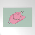 Pink And Green Colorful Cowboy Hat Welcome Mat Gallery Image 1