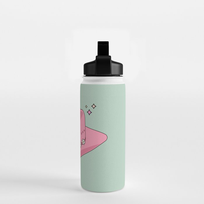 Pink And Green Colorful Cowboy Hat Water Bottle Gallery Image 2
