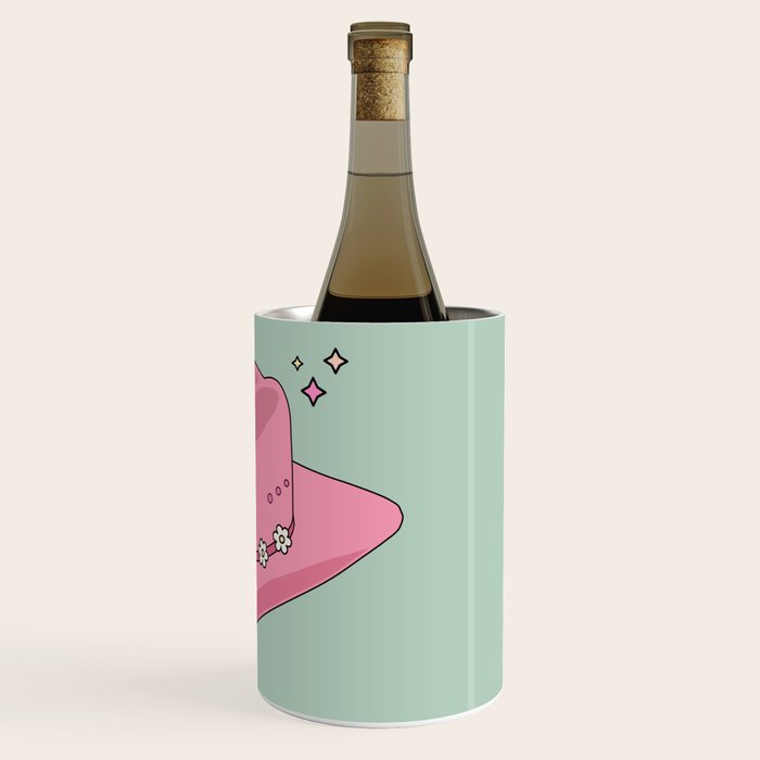 Pink And Green Colorful Cowboy Hat Wine Chiller Gallery Image 3