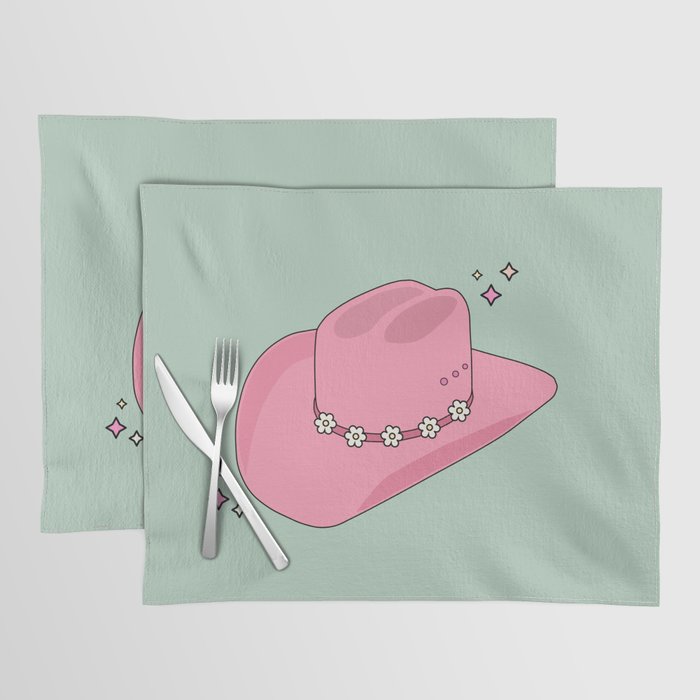 Pink And Green Colorful Cowboy Hat Placemat Gallery Image 1