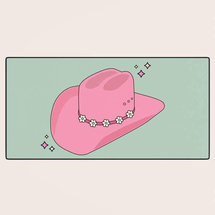 Pink And Green Colorful Cowboy Hat Desk Mat Gallery Image 3