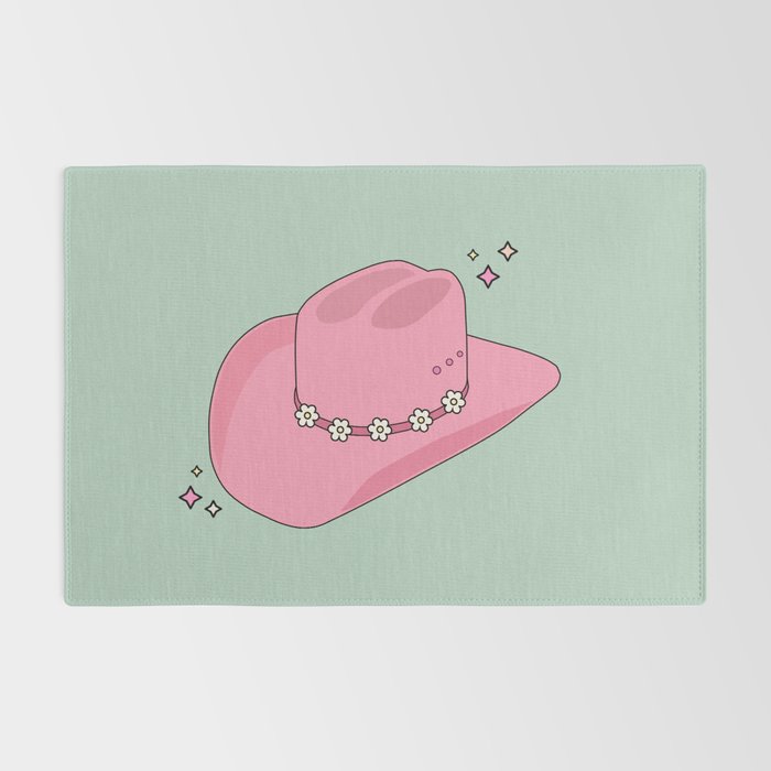 Pink And Green Colorful Cowboy Hat Rug Gallery Image 2
