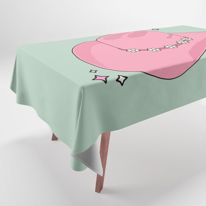 Pink And Green Colorful Cowboy Hat Tablecloth Gallery Image 1