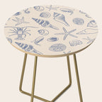 Seahorse Ocean Nautical Coastal Serenity Blue Ivory  Side Table Gallery Image 2