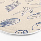 Seahorse Ocean Nautical Coastal Serenity Blue Ivory  Bath Mat Gallery Image 3