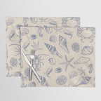 Seahorse Ocean Nautical Coastal Serenity Blue Ivory  Placemat Gallery Image 1