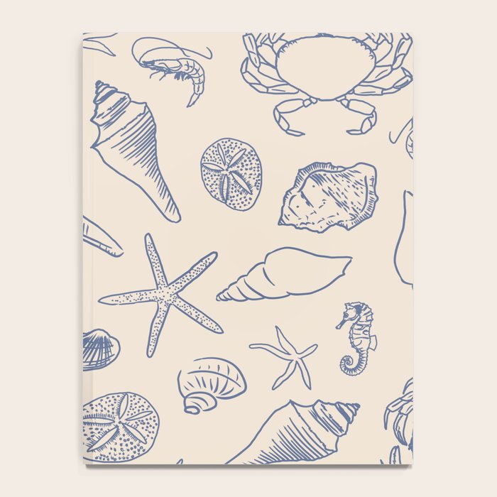 Seahorse Ocean Nautical Coastal Serenity Blue Ivory  Notebook Gallery Image 4