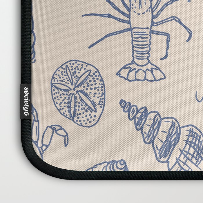 Seahorse Ocean Nautical Coastal Serenity Blue Ivory  Laptop Sleeve Gallery Image 3