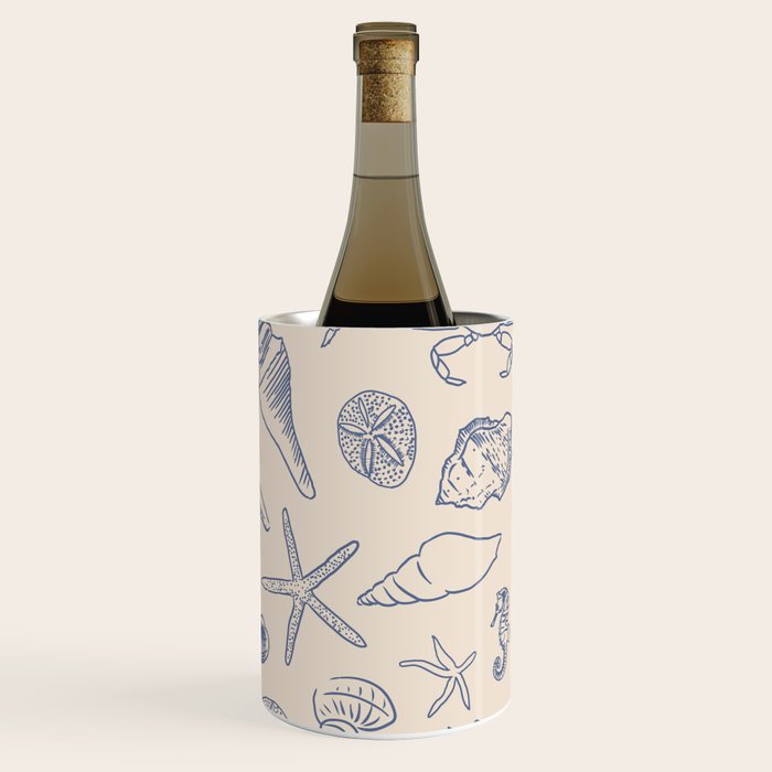 Seahorse Ocean Nautical Coastal Serenity Blue Ivory  Wine Chiller Gallery Image 3