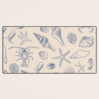 Seahorse Ocean Nautical Coastal Serenity Blue Ivory  Desk Mat Gallery Image 3