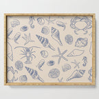 Seahorse Ocean Nautical Coastal Serenity Blue Ivory  Serving Tray Gallery Image 1