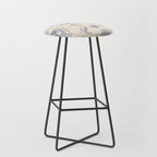 Seahorse Ocean Nautical Coastal Serenity Blue Ivory  Stool Gallery Image 1