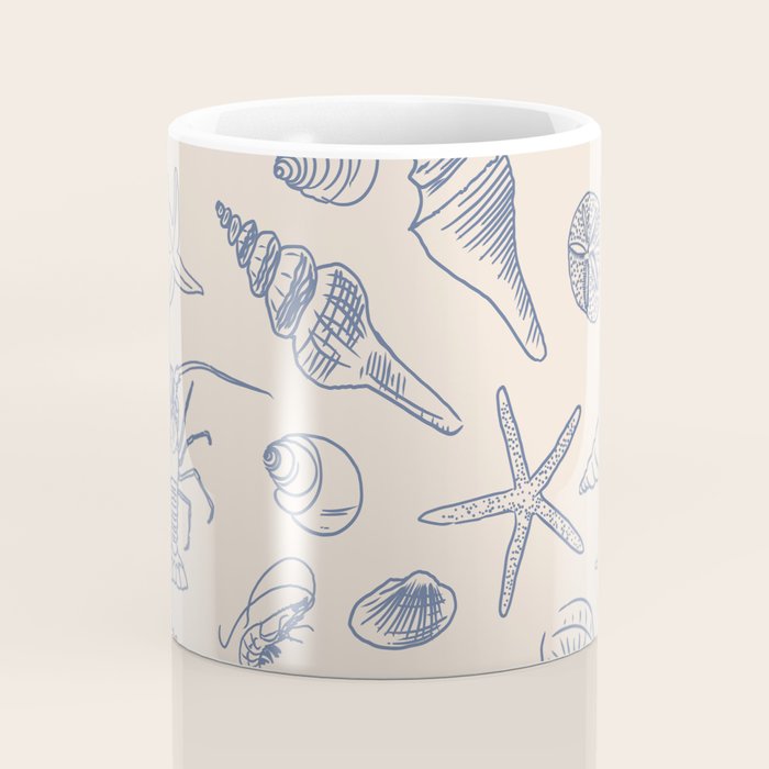 Seahorse Ocean Nautical Coastal Serenity Blue Ivory  Coffee Mug Gallery Image 4