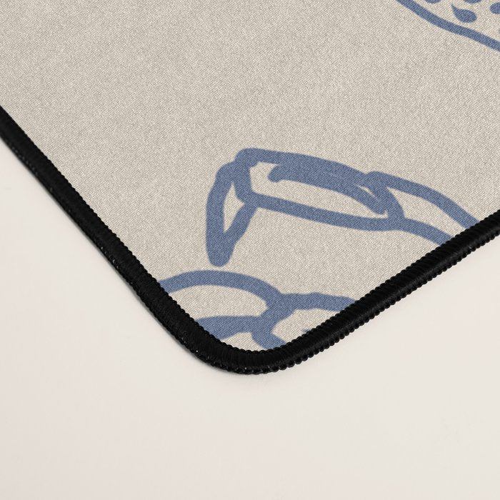 Seahorse Ocean Nautical Coastal Serenity Blue Ivory  Desk Mat Gallery Image 4