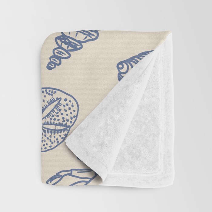 Seahorse Ocean Nautical Coastal Serenity Blue Ivory  Throw Blanket Gallery Image 3