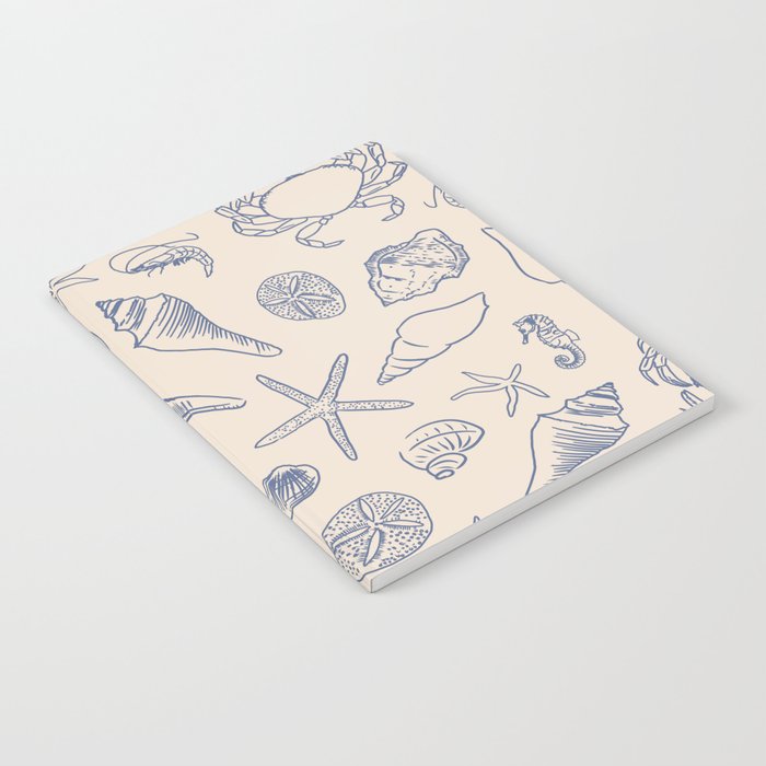 Seahorse Ocean Nautical Coastal Serenity Blue Ivory  Notebook Gallery Image 2