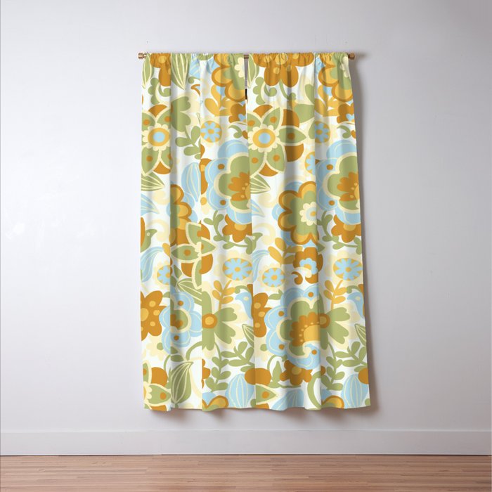1970s Light Paisley Pattern Window Curtain Gallery Image 3