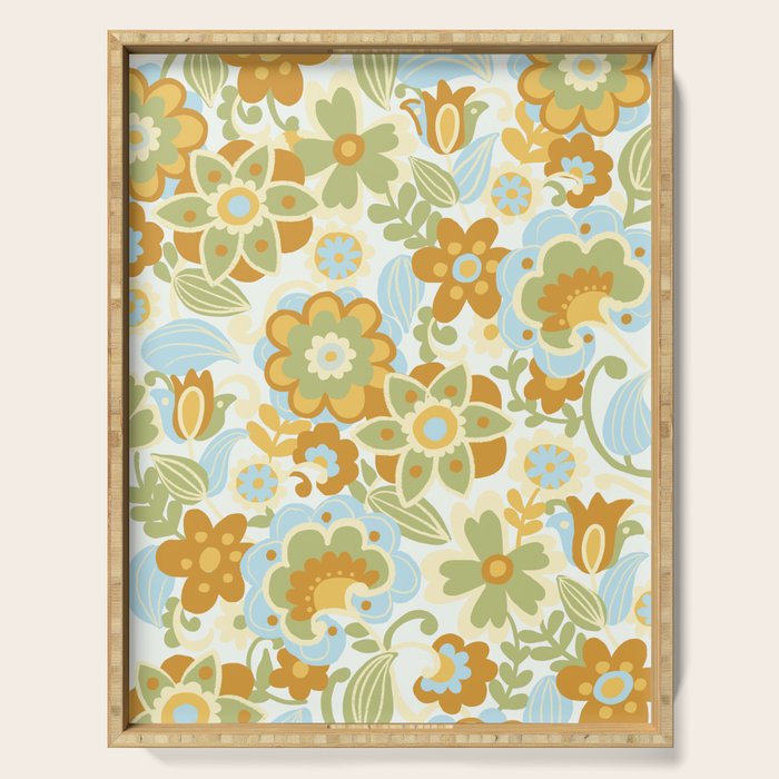 1970s Light Paisley Pattern Serving Tray Gallery Image 1