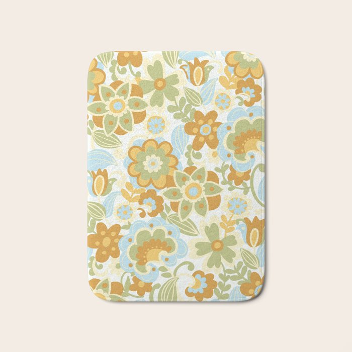 1970s Light Paisley Pattern Bath Mat Gallery Image 1